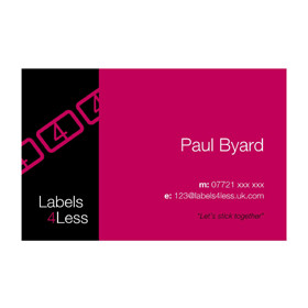 Labels 4 Less business card