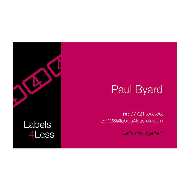 Labels 4 Less business card design