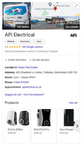 Google My Business listing example